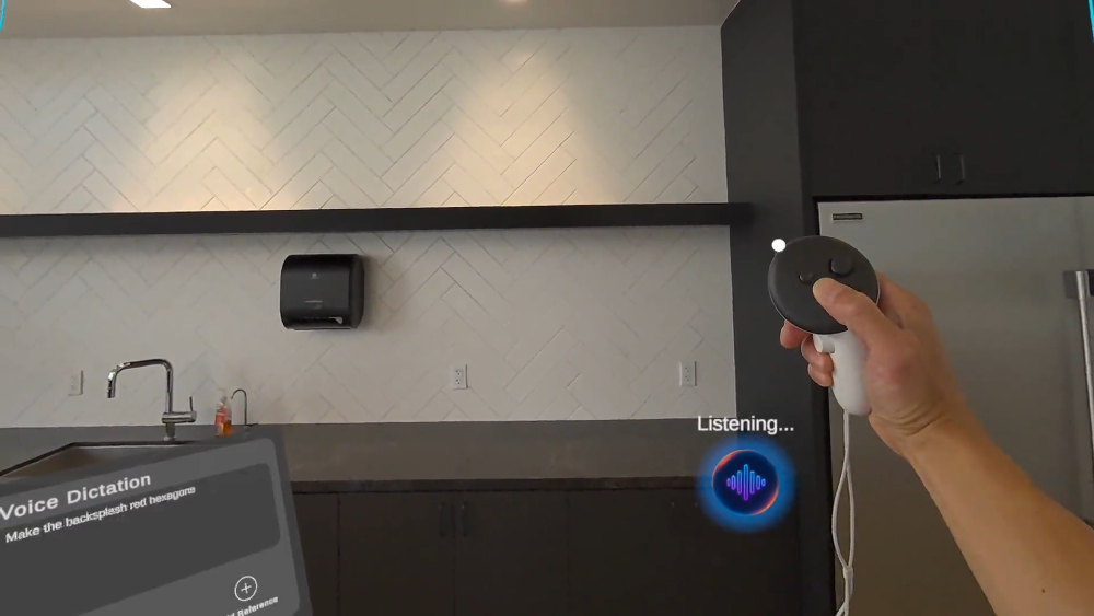 Voice dictation listening for a command